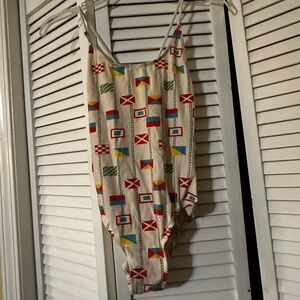 Colorful Nautical Print Swimsuit